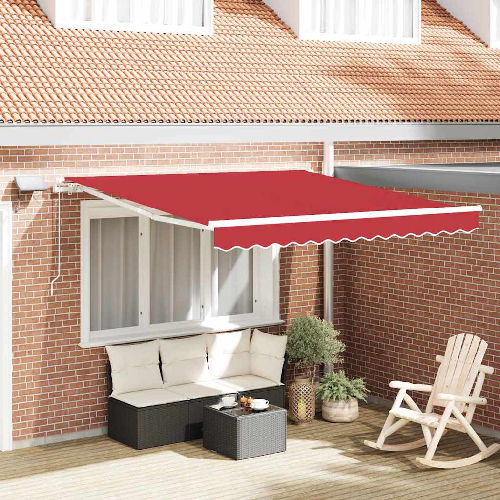 Tenda retrattile Rosso 300 x 250 cm Tessuto e Alluminio