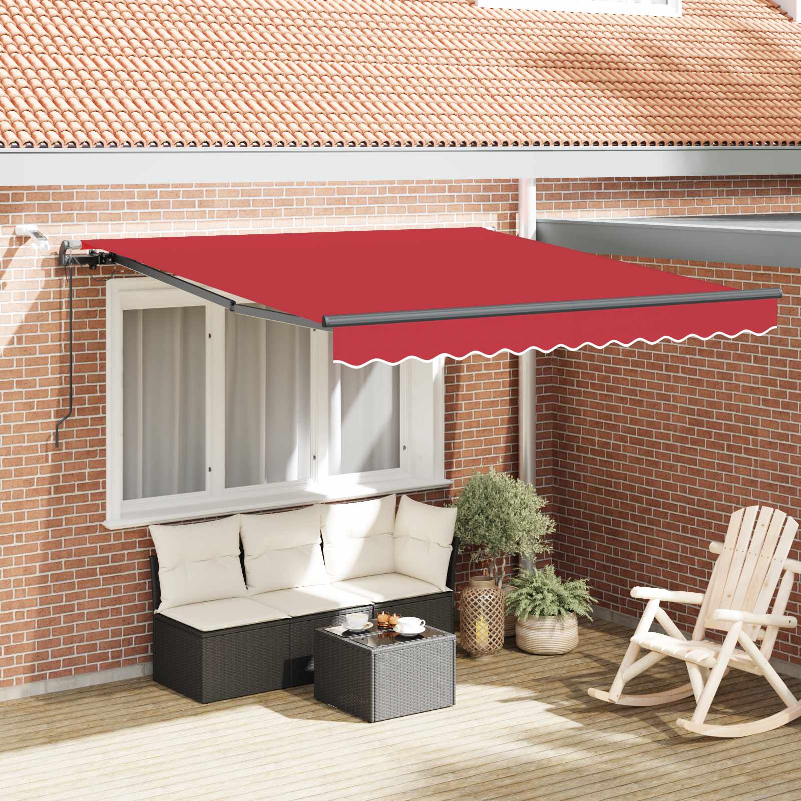 Tenda retrattile Rosso 300 x 250 cm Poliestere