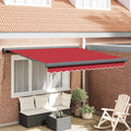 Tenda retrattile Rosso 300 x 250 cm Tela e Alluminio