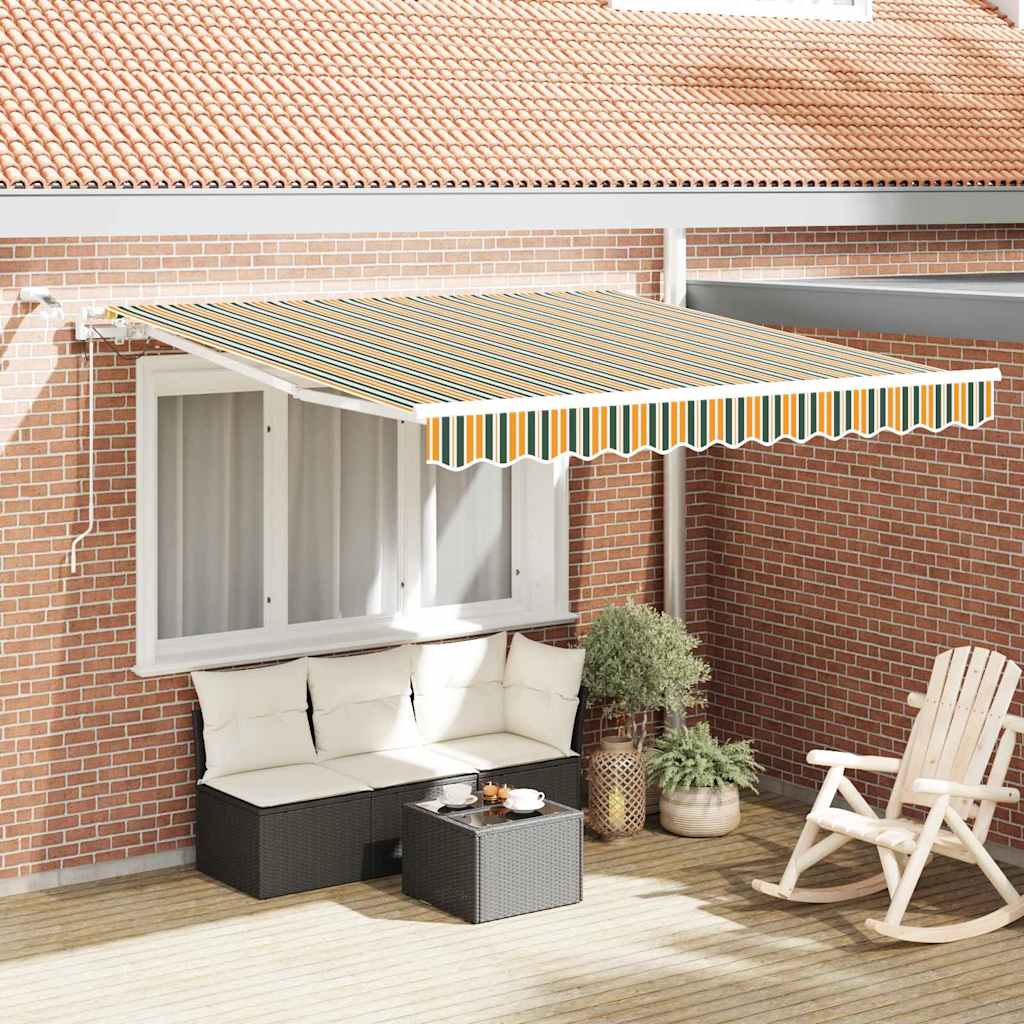Tenda retrattile Verde e Giallo 300 x 250 cm Poliestere
