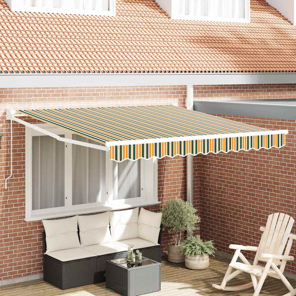 Tenda retrattile Verde e Giallo 300 x 250 x 165 cm