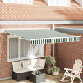 Tenda retrattile Verde e Bianco 300 x 250 x 165 cm