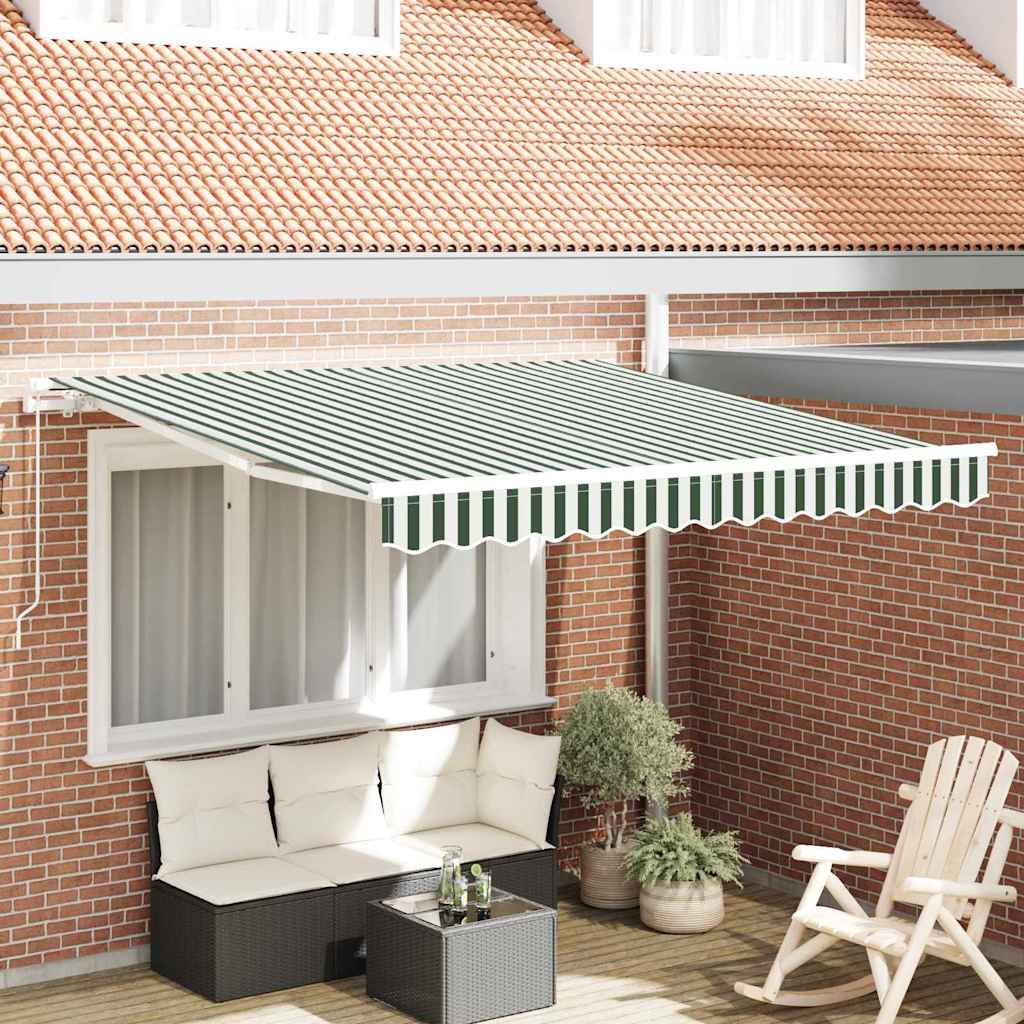 Tenda retrattile Verde e Bianco 300 x 250 x 165 cm