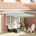 Tenda retrattile Verde e Bianco 300 x 250 cm