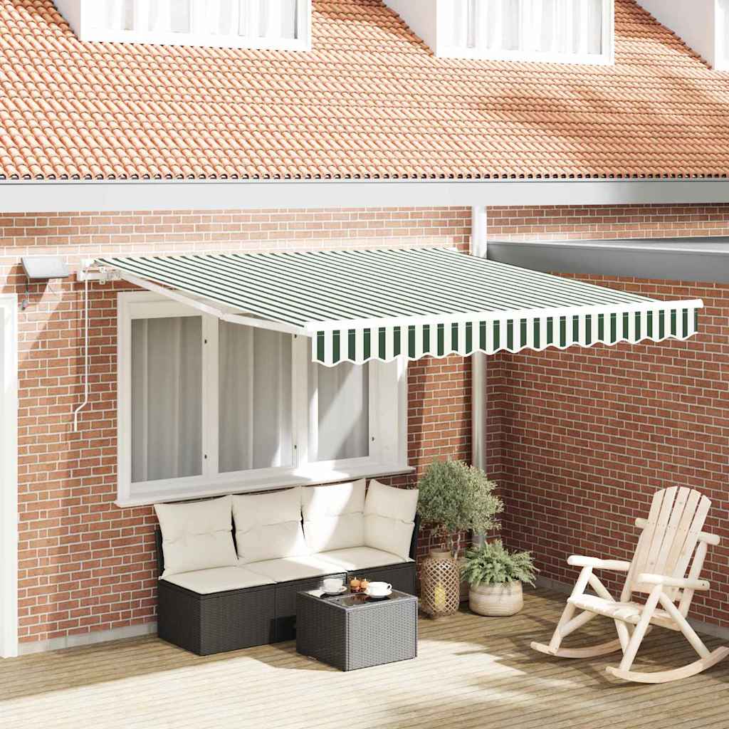 Tenda retrattile Verde e Bianco 300 x 250 cm