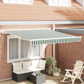 Tenda retrattile Verde e Bianco 300 x 250 cm