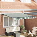 Tenda retrattile Verde e Bianco 300 x 250 cm