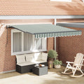 Tenda retrattile Verde e Bianco 300 x 250 cm Poliestere