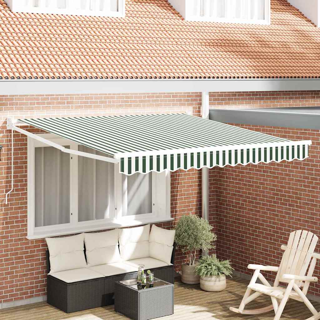 Tenda retrattile Verde e Bianco 300 x 250 x 165 cm