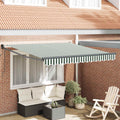 Tenda retrattile Verde e Bianco 300 x 250 x 165 cm