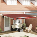 Tenda retrattile Rosso e Nero 350 x 250 cm Tessuto e Alluminio