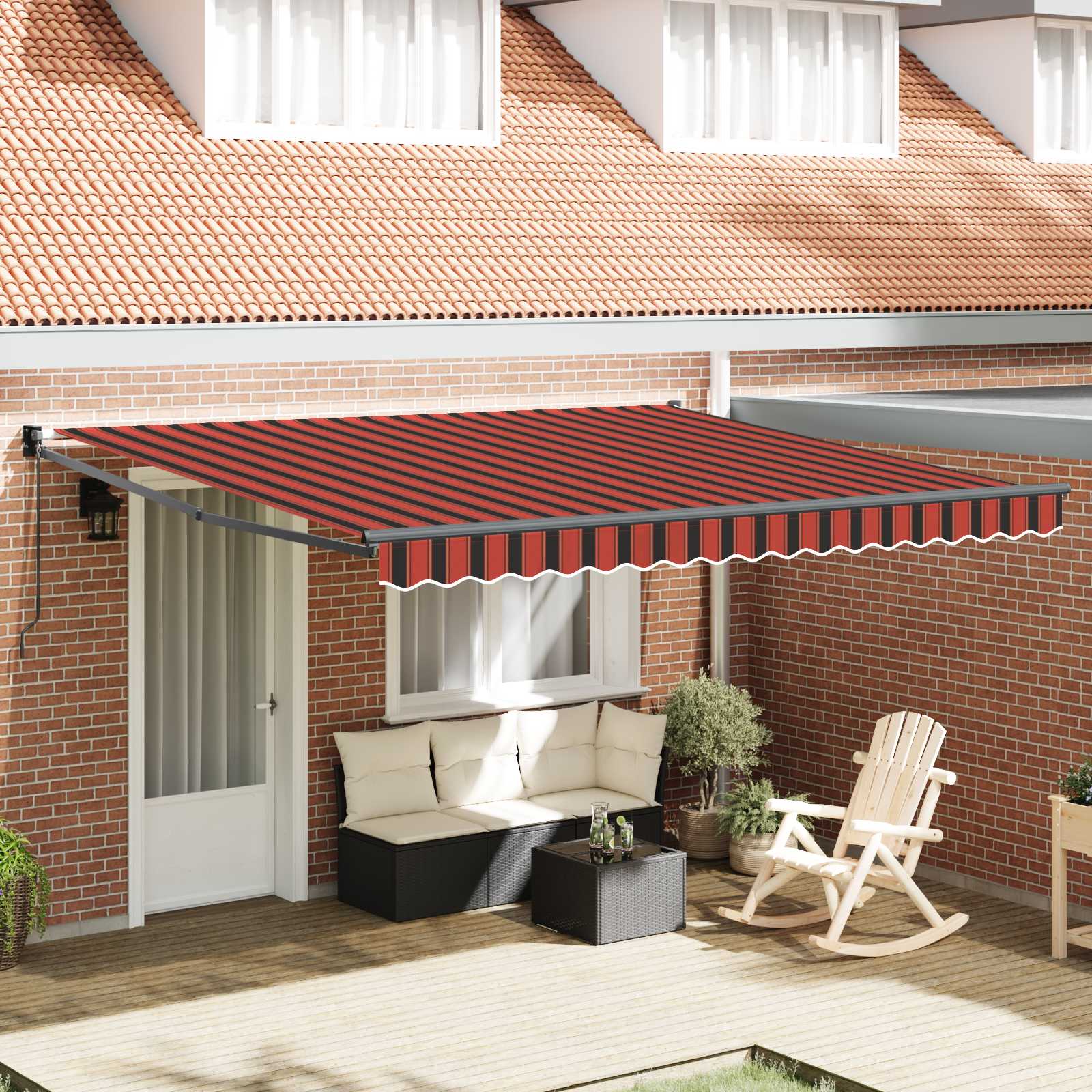 Tenda retrattile arancione e marrone 350 x 250 cm