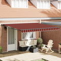 Tenda retrattile arancione e marrone 350 x 250 cm Poliestere