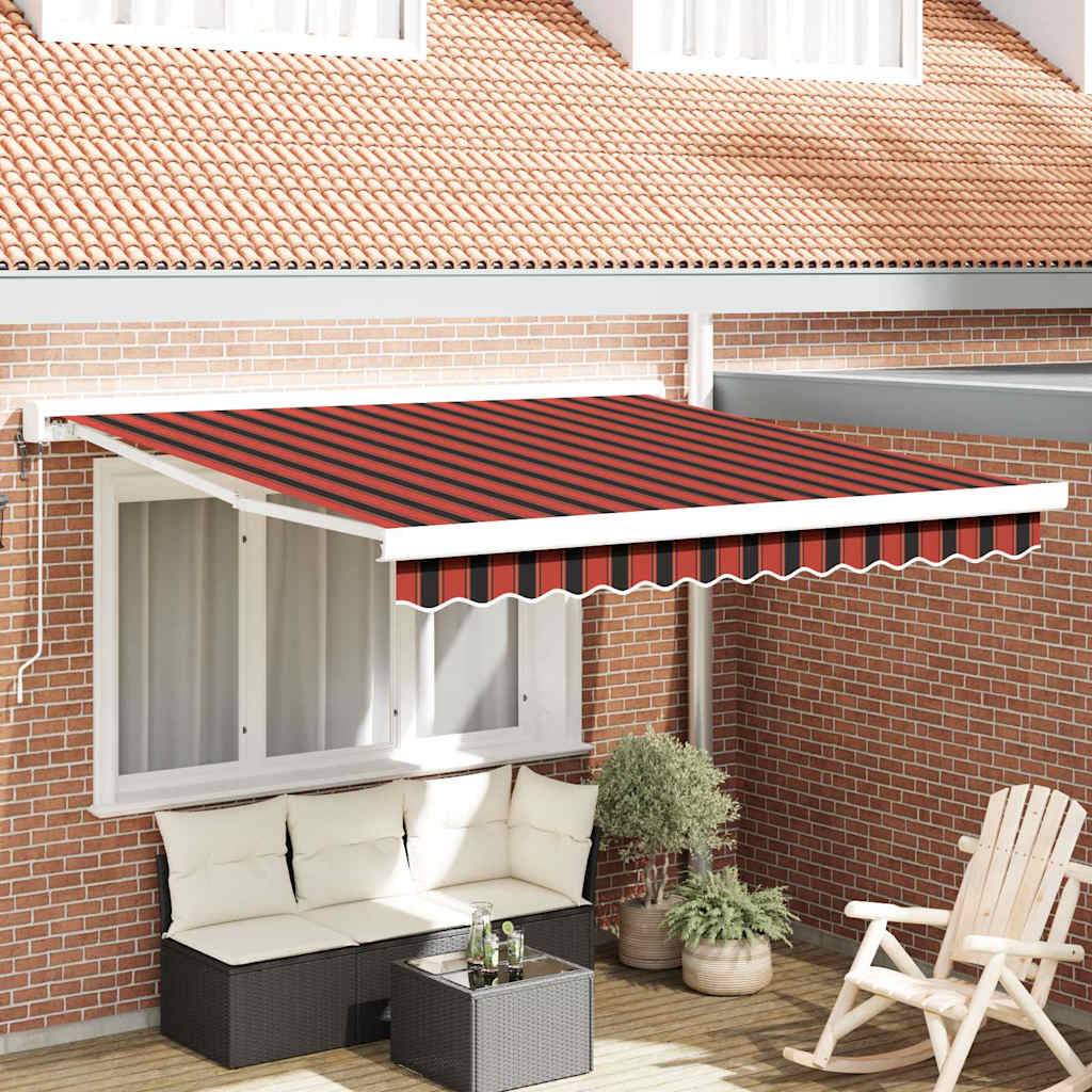 Tenda retrattile Rosso e Nero 350 x 250 x 165 cm