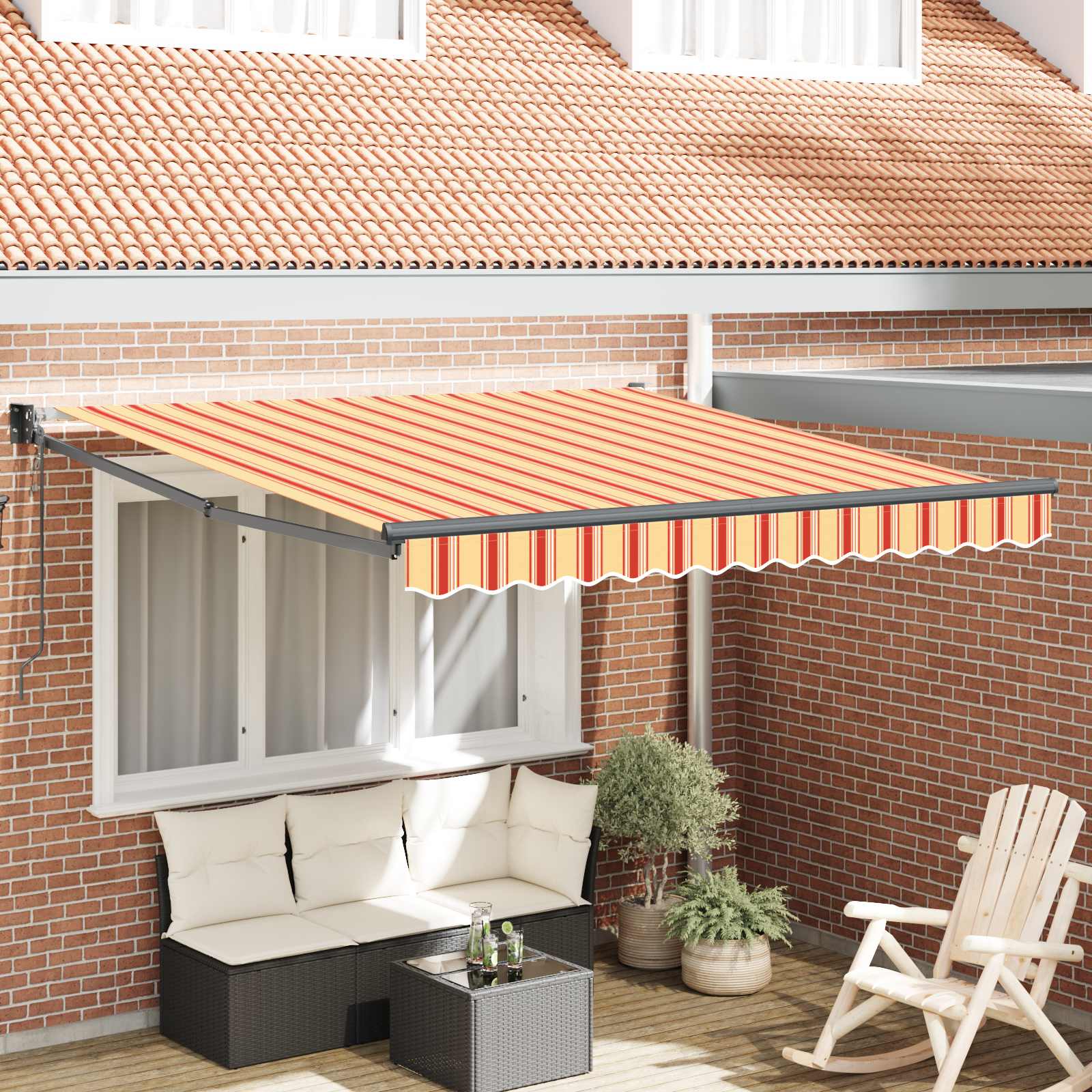 Tenda retrattile Giallo e Arancione 350 x 250 x 165 cm