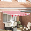 Tenda retrattile Rosso 350 x 250 cm Poliestere e Alluminio