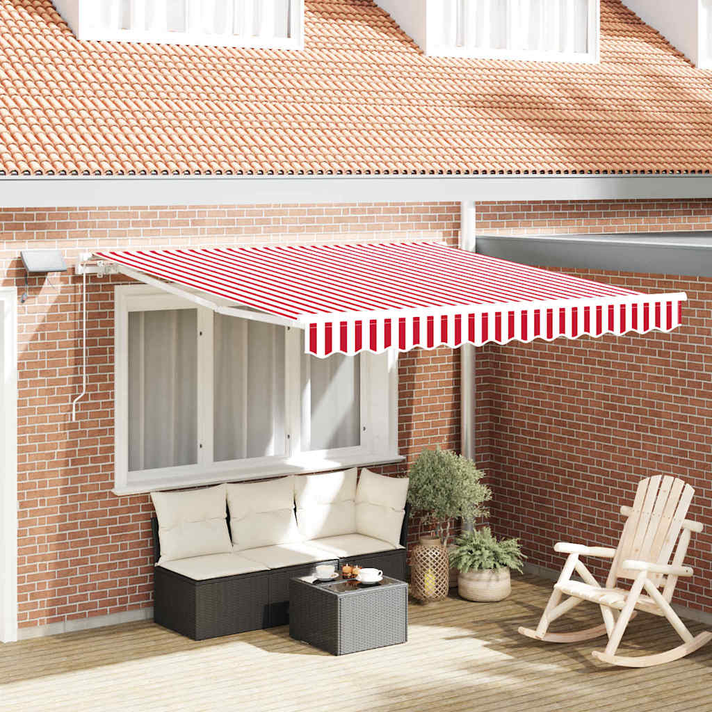 Tenda retrattile Rosso e Bianco 350 x 250 cm