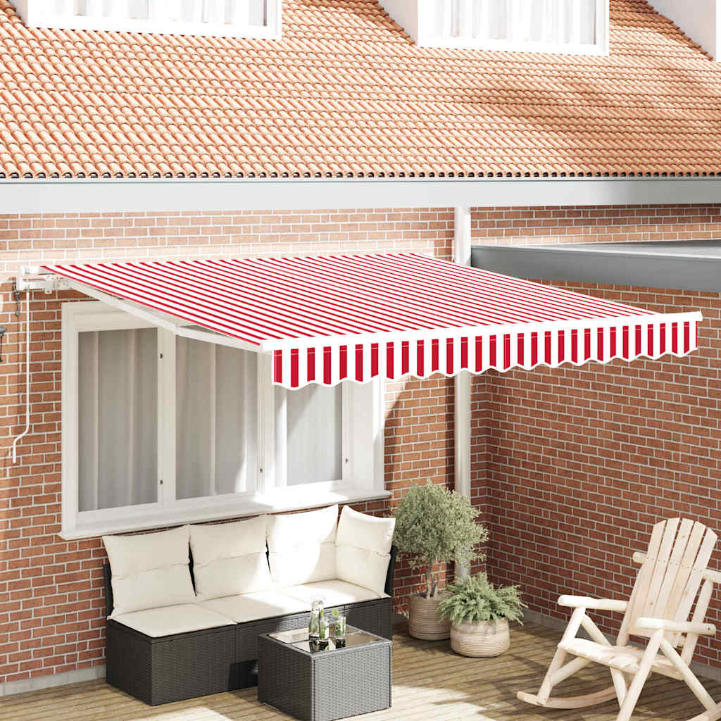 Tenda retrattile Rosso e Bianco 350 x 250 cm