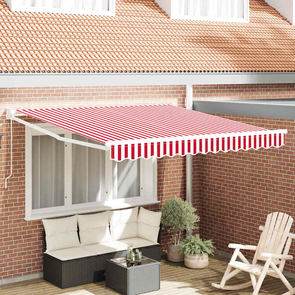 Tenda retrattile Rosso e Bianco 350 x 250 cm