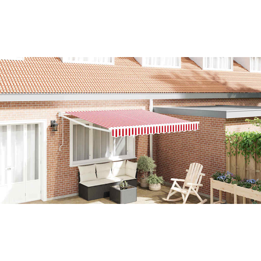 Tenda retrattile Rosso e Bianco 350 x 250 cm