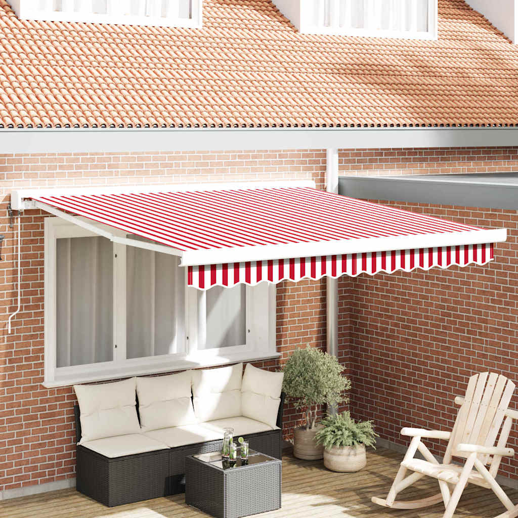 Tenda retrattile Rosso e Bianco 350 x 250 x 165 cm