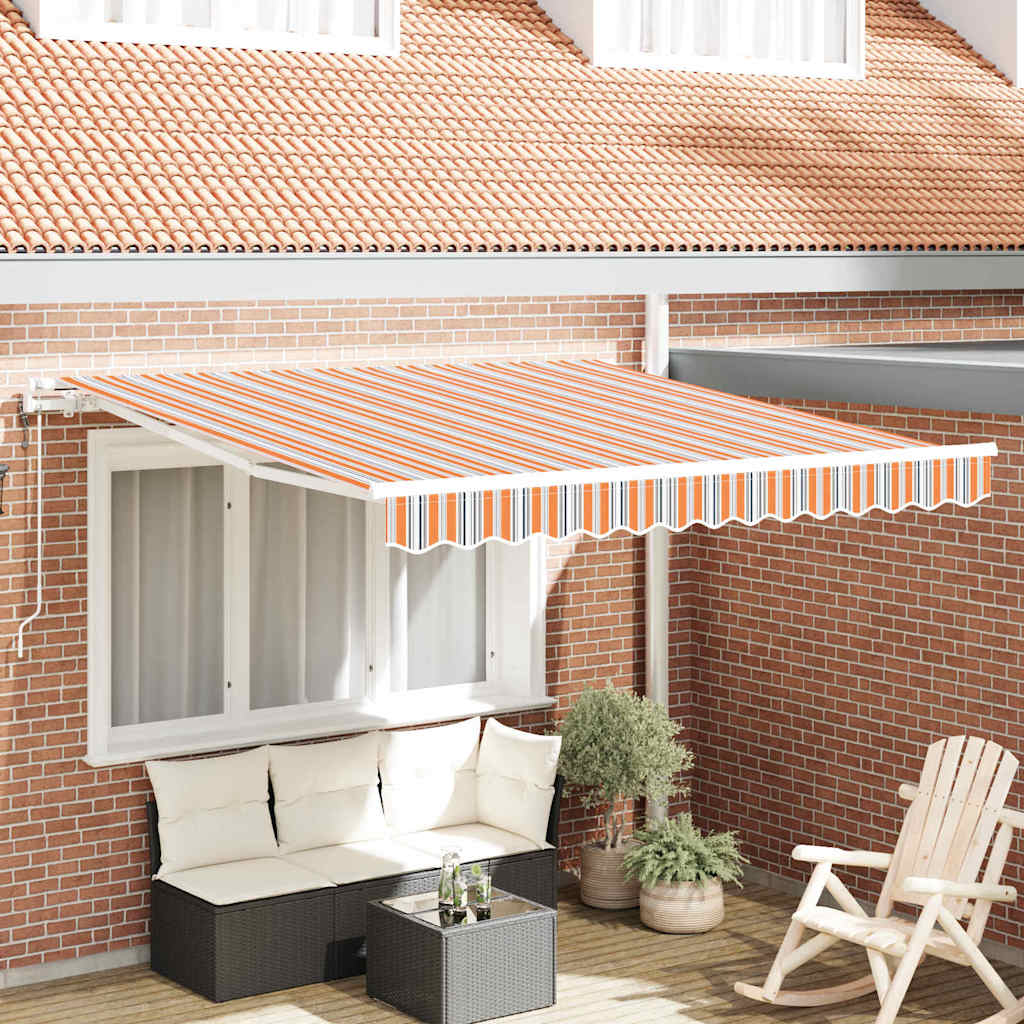Tenda retrattile Multicolore 350 x 250 cm Tessuto e Alluminio