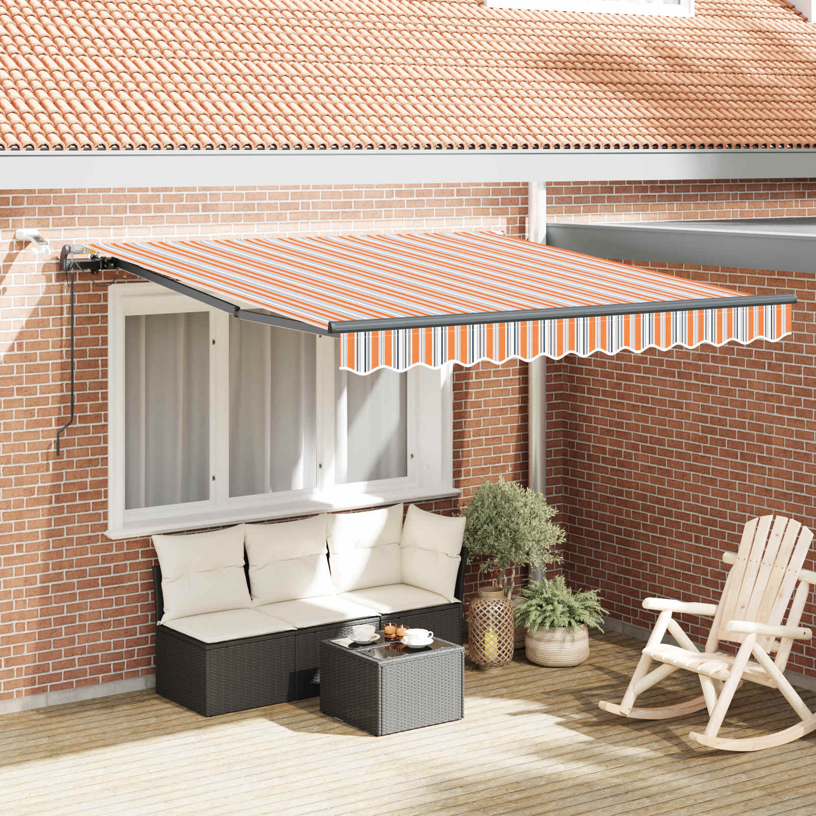 Tenda retrattile Multicolore 350 x 250 cm Poliestere