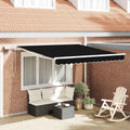 Tenda retrattile Nero 350 x 250 cm Tessuto e Alluminio