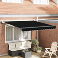 Tenda retrattile Nero 350 x 250 cm Poliestere e Metallo