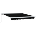 Tenda retrattile Nero 350 x 250 cm Tela e Alluminio