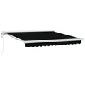 Tenda retrattile Nero 350 x 250 cm Tessuto e Metallo