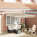 Tenda retrattile Beige 350 x 250 cm Tessuto e Alluminio