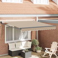Tenda retrattile Beige 350 x 250 cm Poliestere e Metallo