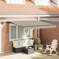 Tenda retrattile Bianco 350 x 250 cm Tessuto e Alluminio