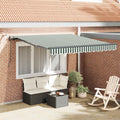 Tenda retrattile Verde e Bianco 350 x 250 cm Poliestere