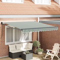 Tenda retrattile Verde e Bianco 350 x 250 cm