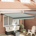 Tenda retrattile Verde e Bianco 350 x 250 x 165 cm