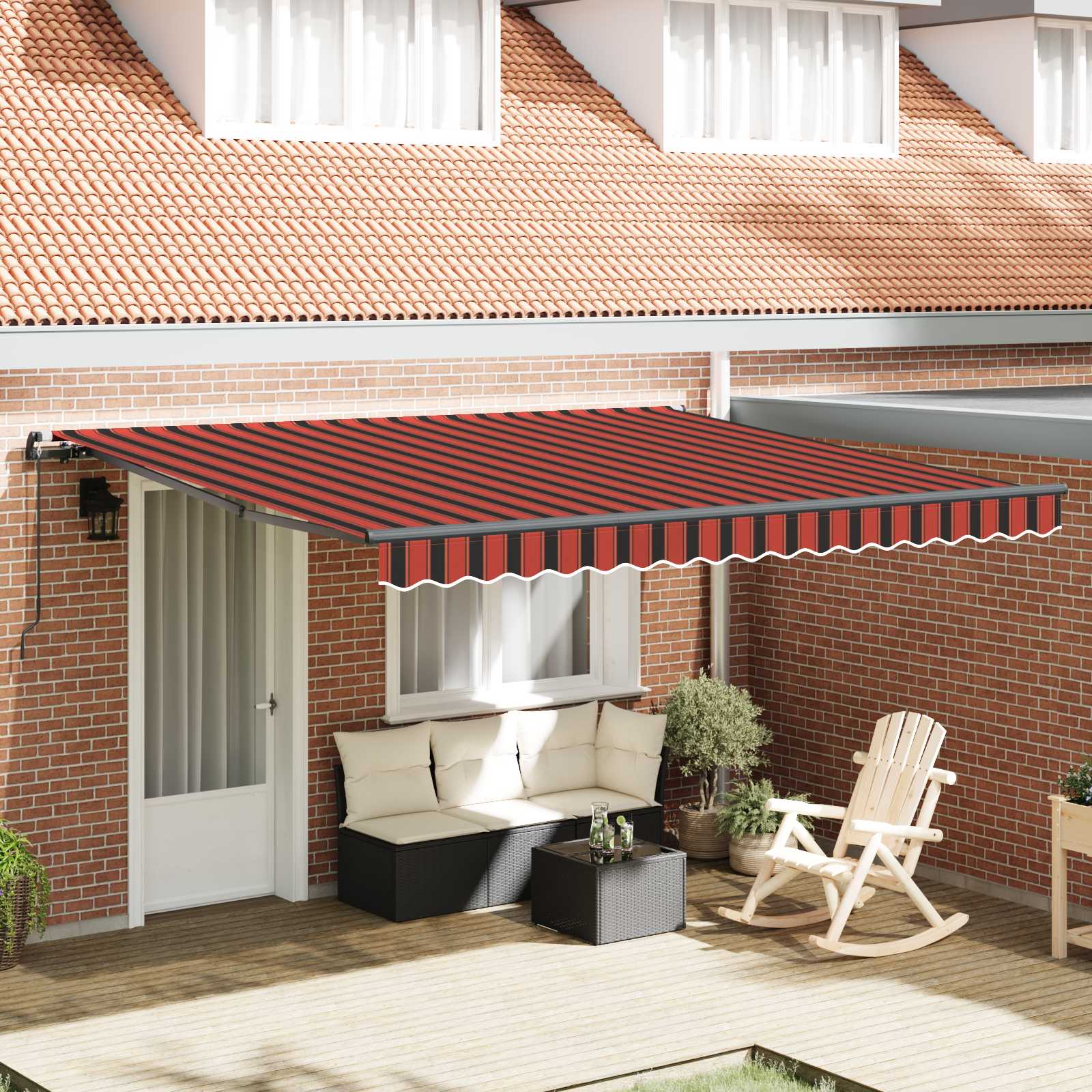Tenda retrattile arancione e marrone 400 × 300 cm