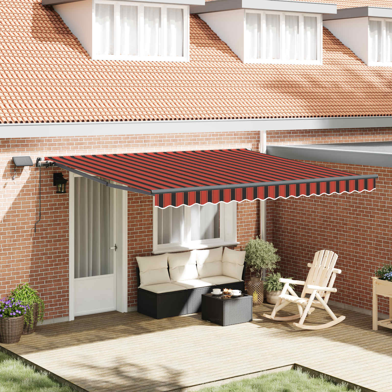 Tenda retrattile arancione e marrone 400 × 300 cm