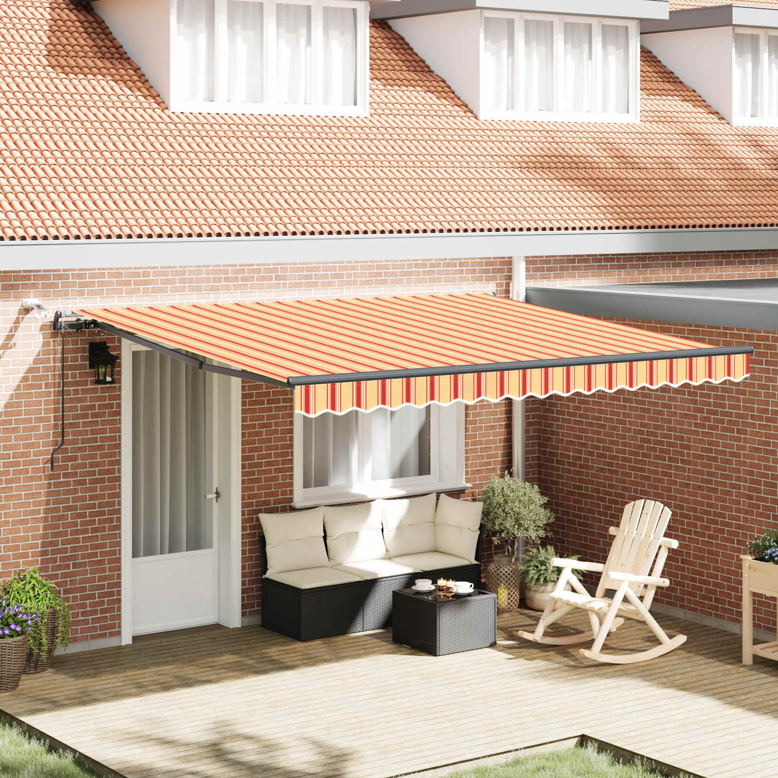 Tenda retrattile Giallo e Arancione 400 × 300 cm Poliestere