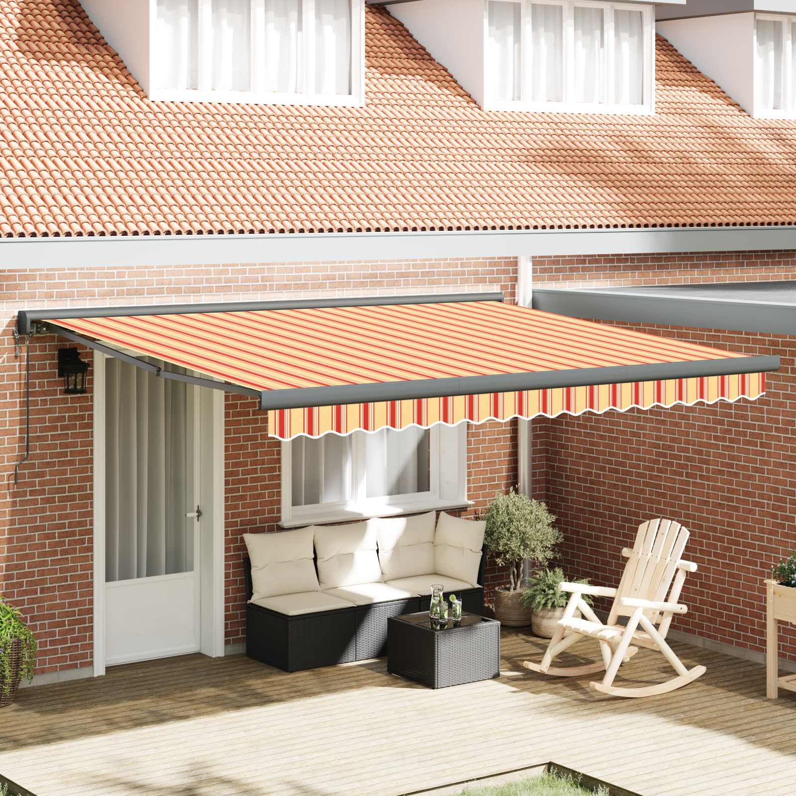 Tenda retrattile Giallo e Arancione 400 x 300 x 165 cm