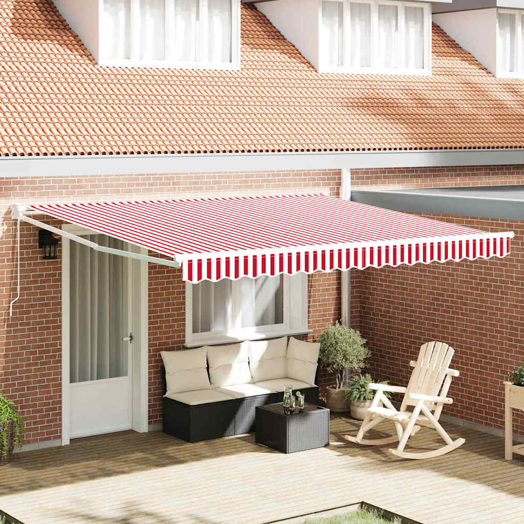 Tenda retrattile Rosso e Bianco 400 × 300 cm