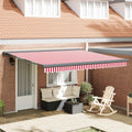 Tenda retrattile Rosso e Bianco 400 × 300 cm Tessuto e Metallo