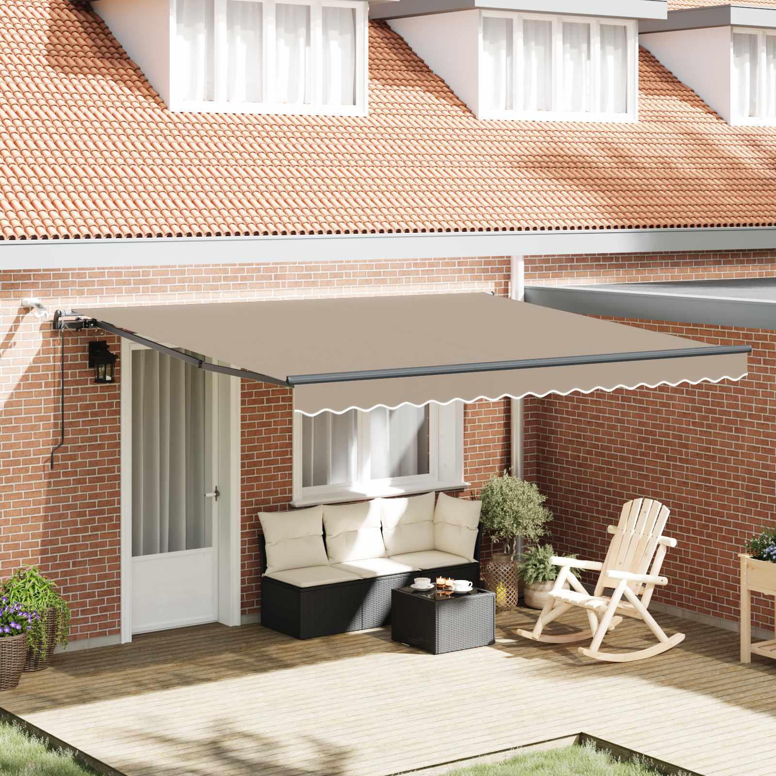 Tenda retrattile Beige 400 × 300 cm Poliestere