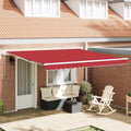 Tenda retrattile Rosso 400 × 300 cm Poliestere e Alluminio