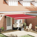 Tenda retrattile Rosso 400 × 300 cm Tessuto e Alluminio