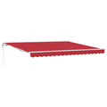 Tenda retrattile Rosso 400 × 300 cm Tessuto e Alluminio
