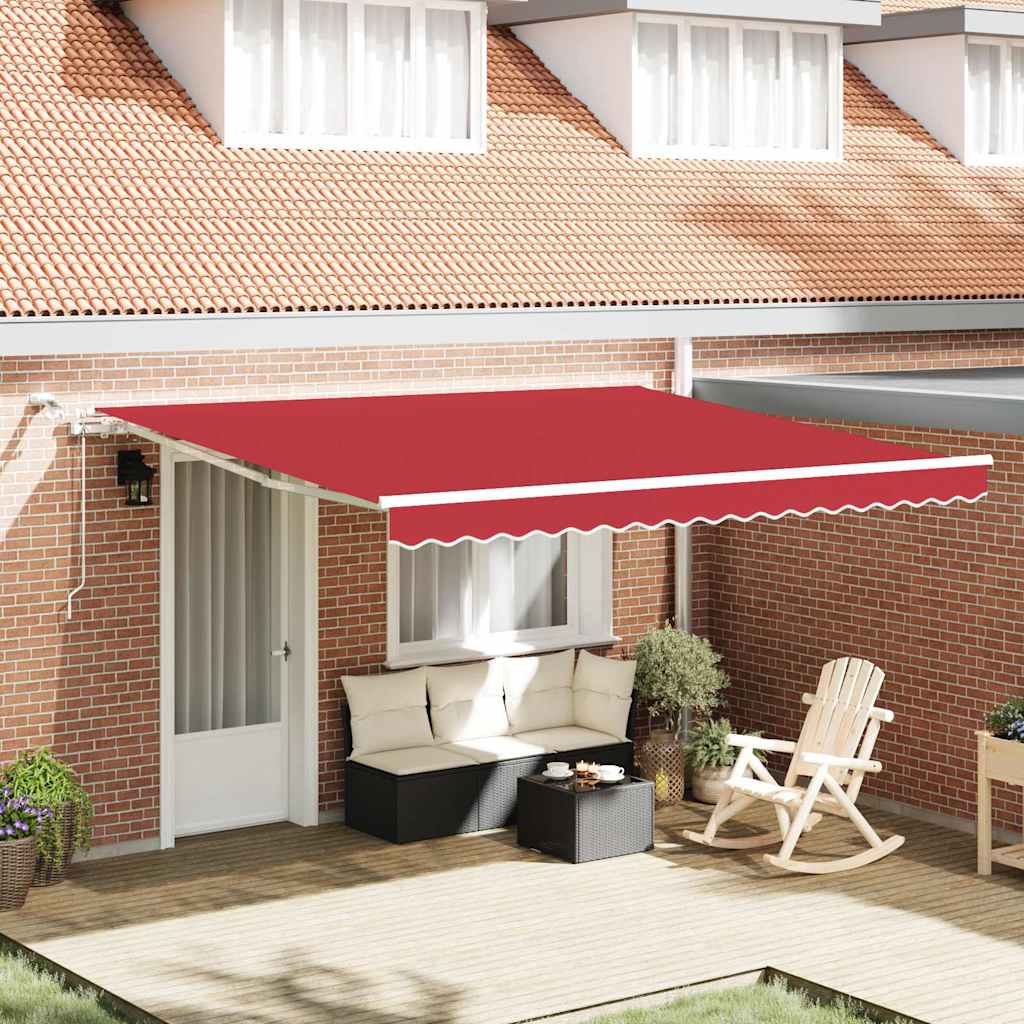 Tenda retrattile Rosso 400 × 300 cm Poliestere