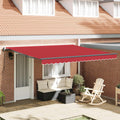 Tenda retrattile Rosso 400 × 300 cm Tessuto e Alluminio