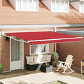 Tenda retrattile Rosso 400 × 300 cm 100% Poliestere e Alluminio